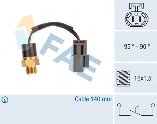 Sensor, temperatura del refrigerante (encendido el ventilador del radiador) 37530 FAE