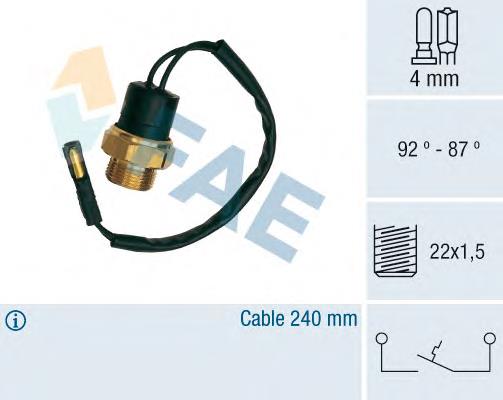 Sensor, temperatura del refrigerante (encendido el ventilador del radiador) 37490 FAE