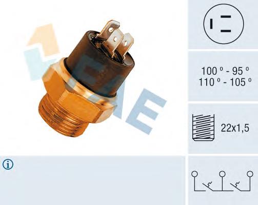 Sensor, temperatura del refrigerante (encendido el ventilador del radiador) 37880 FAE