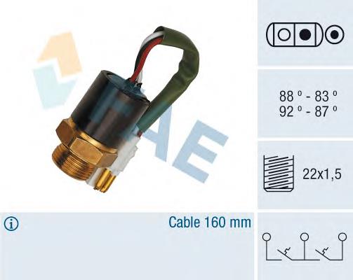 Sensor, temperatura del refrigerante (encendido el ventilador del radiador) 37890 FAE