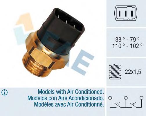 Sensor, temperatura del refrigerante (encendido el ventilador del radiador) 37840 FAE