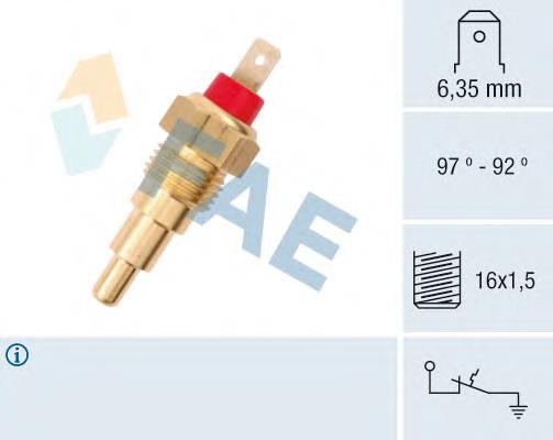 Sensor, temperatura del refrigerante (encendido el ventilador del radiador) 37610 FAE