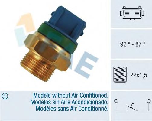 Sensor, temperatura del refrigerante (encendido el ventilador del radiador) 37680 FAE