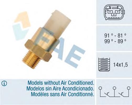 Sensor, temperatura del refrigerante (encendido el ventilador del radiador) 38381 FAE