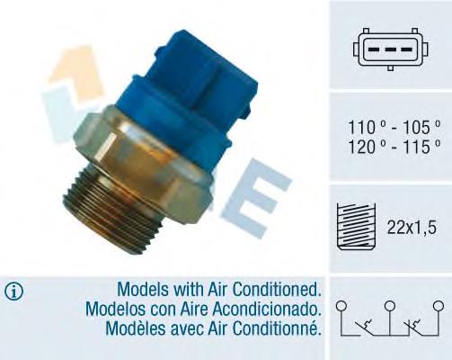 Sensor, temperatura del refrigerante (encendido el ventilador del radiador) 38330 FAE