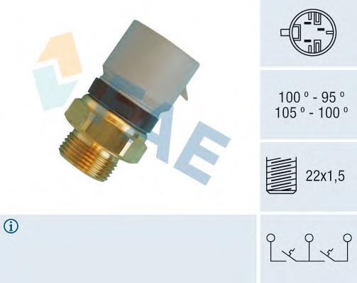 Sensor, temperatura del refrigerante (encendido el ventilador del radiador) 38360 FAE