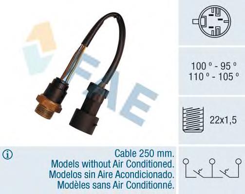 Sensor, temperatura del refrigerante (encendido el ventilador del radiador) 38080 FAE