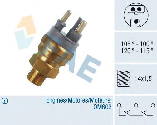 Sensor, temperatura del refrigerante (encendido el ventilador del radiador) 38140 FAE