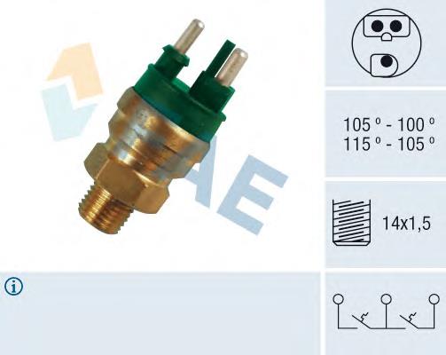 Sensor, temperatura del refrigerante (encendido el ventilador del radiador) 38130 FAE