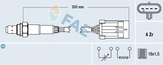 Sonda Lambda Sensor De Oxigeno Para Catalizador 77195 FAE