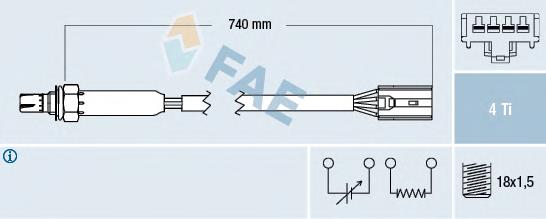 Sonda Lambda Sensor De Oxigeno Post Catalizador 77189 FAE