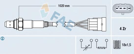 77192 FAE sonda lambda sensor de oxigeno post catalizador