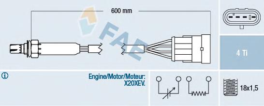 77183 FAE sonda lambda sensor de oxigeno para catalizador