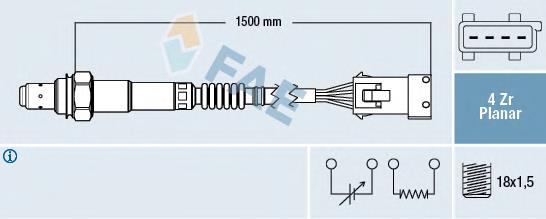 Sonda lambda de oxígeno posterior al catalizador 77242 FAE