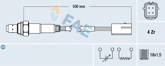 Sensor de oxígeno previo al catalizador FAE 77255