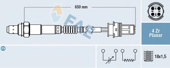 Sonda lambda, sensor de oxígeno antes del catalizador derecho FAE 77249