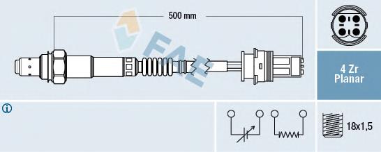 Sonda Lambda, Sensor de oxígeno despues del catalizador izquierdo 77250 FAE