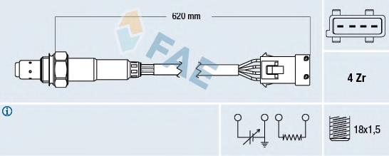 Sonda lambda de oxígeno posterior al catalizador FAE 77164 precio, desde 91,87 EUR