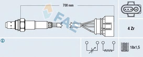 77132 FAE sonda lambda sensor de oxigeno para catalizador