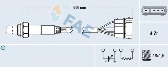 Sensor de oxígeno previo al catalizador FAE 77128