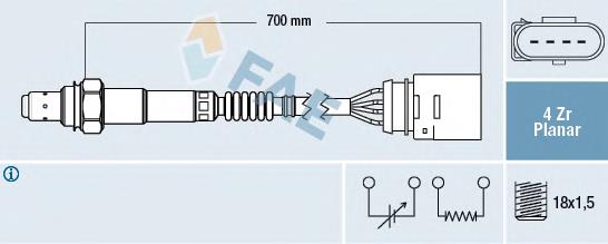 Sonda lambda de oxígeno posterior al catalizador 77141 FAE