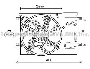 CN7551 AVA difusor de radiador, ventilador de refrigeración, condensador del aire acondicionado, completo con motor y rodete