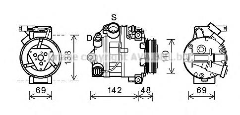 BWAK443 AVA compresor de aire acondicionado