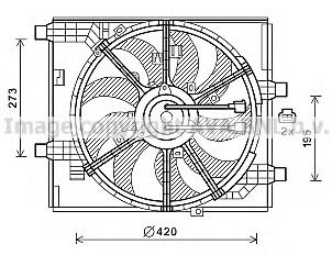 ENI034 Doga difusor de radiador, ventilador de refrigeración, condensador del aire acondicionado, completo con motor y rodete