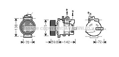 AIK343 AVA compresor de aire acondicionado