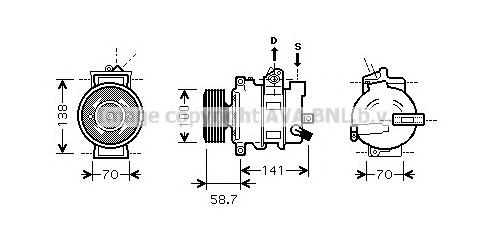 AIK287 AVA compresor de aire acondicionado