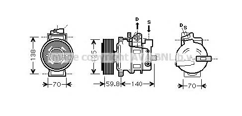 AIK295 AVA compresor de aire acondicionado