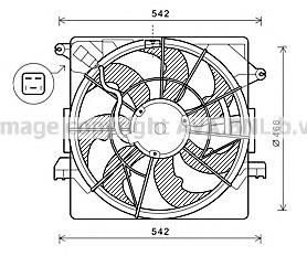 Ventilador (rodete +motor) aire acondicionado con electromotor completo Hyundai I40 (VF)