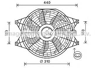 KA7537 AVA difusor de radiador, aire acondicionado, completo con motor y rodete