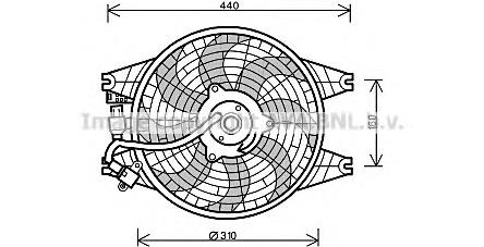 KA7518 AVA difusor de radiador, aire acondicionado, completo con motor y rodete