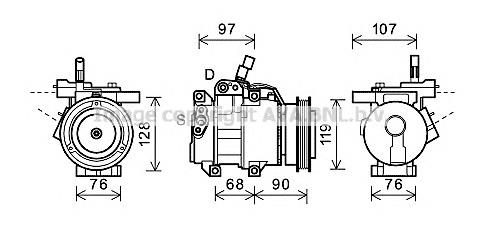 KAK161 AVA compresor de aire acondicionado