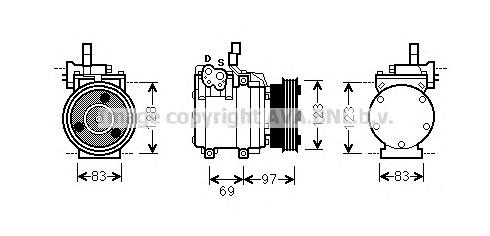 HYK065 AVA compresor de aire acondicionado