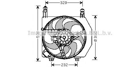 FD7525 AVA difusor de radiador, ventilador de refrigeración, condensador del aire acondicionado, completo con motor y rodete