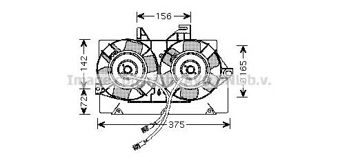 Difusor del radiador del aire acondicionado con ventilador y motor Ford 94VB8C607CF
