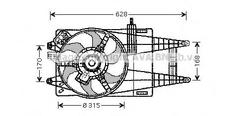 ft7524 AVA difusor de radiador, ventilador de refrigeración, condensador del aire acondicionado, completo con motor y rodete