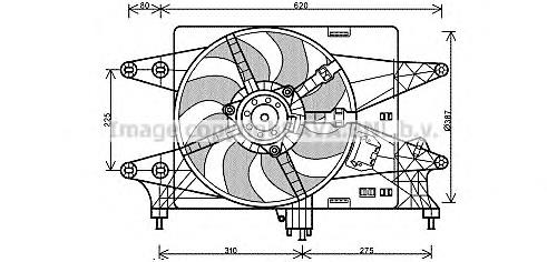 FT7559 AVA difusor de radiador, ventilador de refrigeración, condensador del aire acondicionado, completo con motor y rodete