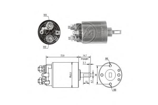 8408080 Volvo interruptor magnético, estárter