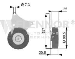 FU22915 Flennor polea inversión / guía, correa poli v