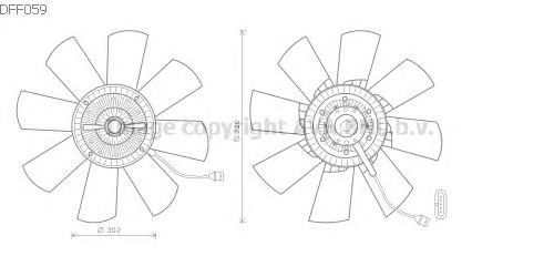 DFF059 AVA rodete ventilador, refrigeración de motor