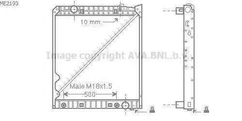 ME2193 AVA radiador refrigeración del motor