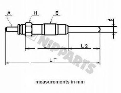 J5712009 Nipparts bujía de incandescencia