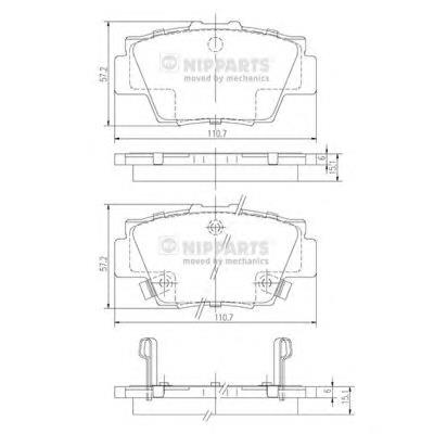 J3614010 Nipparts pastillas de freno traseras