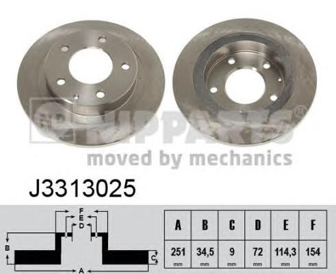 J3313025 Nipparts disco de freno trasero