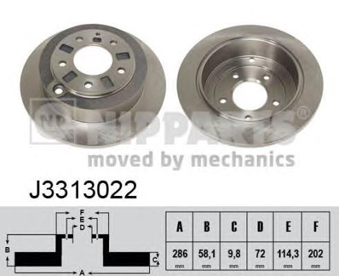 Disco de freno trasero J3313022 Nipparts