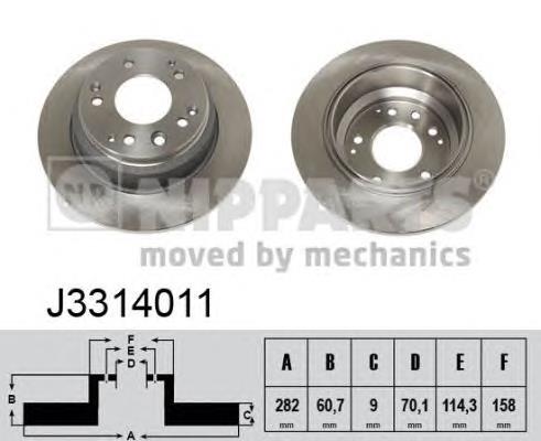 J3314011 Nipparts disco de freno trasero