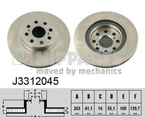 Disco de freno trasero J3312045 Nipparts